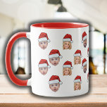 Funny Custom Face 3 Photos Santa Claus Hat Xsmas Mug<br><div class="desc">Funny Custom Face 3 Photos Santa Claus Hat Xsmas, Replace the face of this elf with your favourite photo (make sure to crop as much to the face as possible and use an app to remove the background) and personalise this funny Christmas Holiday mug with your kid, husband, or boyfriend...</div>