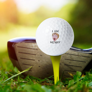Funny Custom Face Golf Birthday Party Matching  Balls
