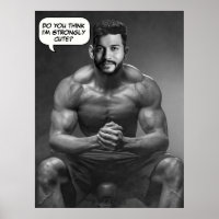 Funny custom face in hole body builder photo