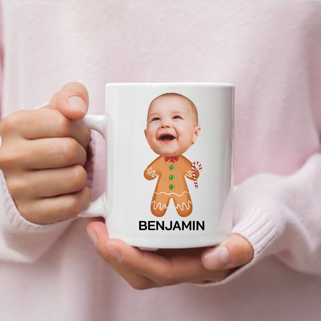 Funny Custom Face Photo Gingerbread Christmas Baby Coffee Mug (Creator Uploaded)