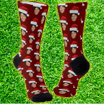 Funny Custom Face Photo Santa Claus Hat Christmas Socks<br><div class="desc">Funny Custom Face Photo Santa Claus Hat Christmas, Replace the face with your favourite photo (make sure to crop as much to the face as possible and use an app to remove the background) and personalise this funny Christmas Holiday Wrapping Paper with your kid, husband, or boyfriend on it! Also...</div>