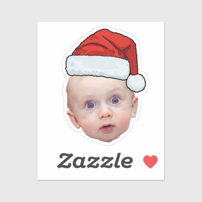 Funny Custom Face Photo Santa Head Christmas (Sheet)