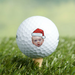 Funny Custom Face Photo Santa Head Christmas Golf Balls