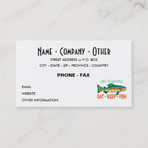 Funny Custom Fishing Business Card