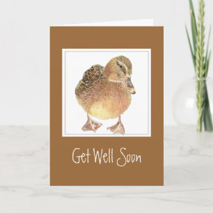 Funny, Custom Get Well Soon  - Duck Card