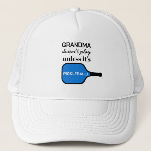 Funny Custom Grandma Pickleball Player Typography Trucker Hat
