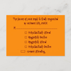 Funny Custom Halloween Party RSVP Invitation Card