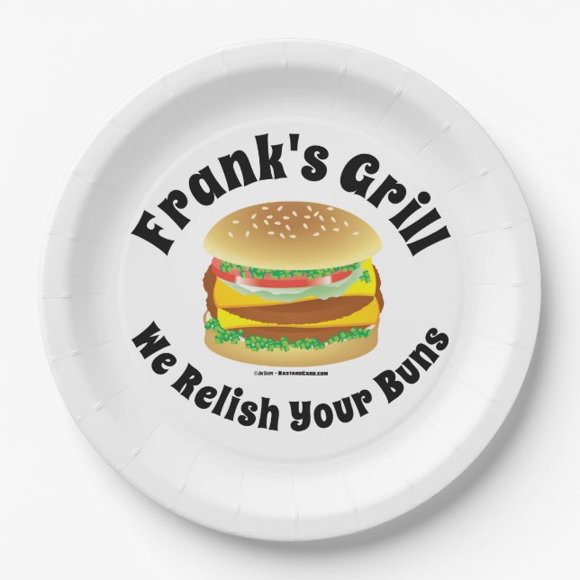 Funny Custom Hamburger Paper Plate (Front)