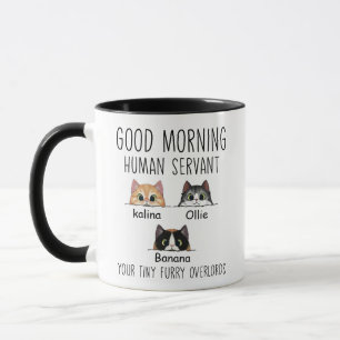Funny Custom Human Servant For Cat Owner Pet Lover Mug