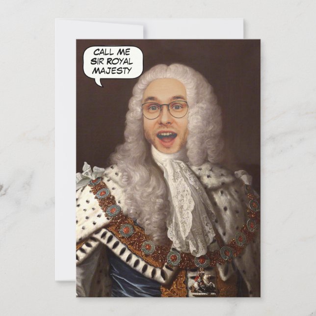 Funny Custom King Head in Hole photo Invitation (Front)