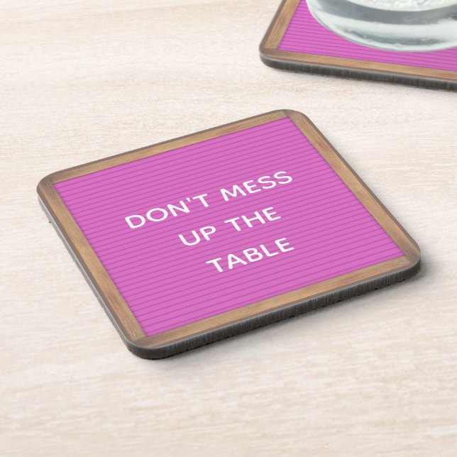 Funny Custom Message Letterboard Marquee Sign Beve Coaster (Left Side)