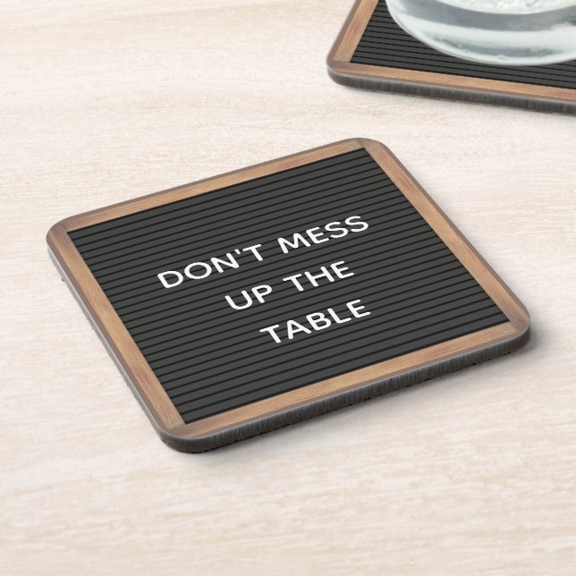 Funny Custom Message Letterboard Marquee Sign Coaster (Left Side)