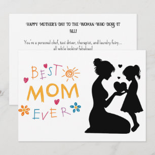 Funny Custom Mother's Day Flat Greeting Card
