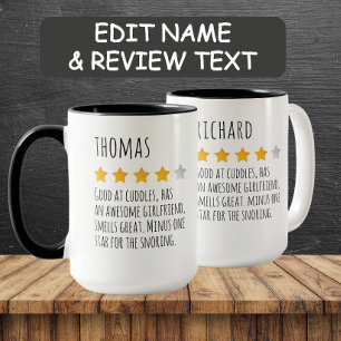 Funny Custom Name 5 Star Review Mug Gift