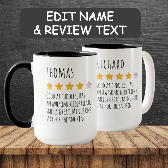 Funny Custom Name 5 Star Review Mug Gift (Creator Uploaded)
