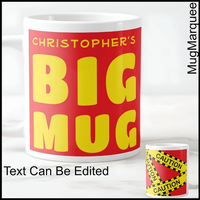 Funny Custom Name Big Mug Caution Tape 003 (Creator Uploaded)