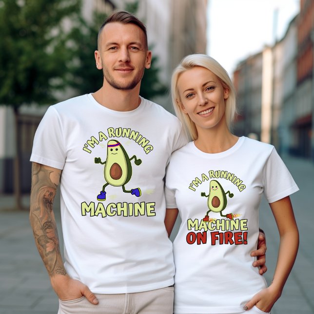 Funny Custom Name Matching Running Couples' T-Shirt (Creator Uploaded)