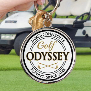 Funny Custom Name Odyssey Black White Gold Key Ring
