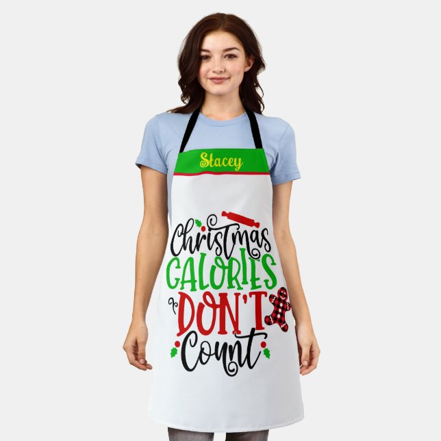 Funny Custom Name Personalised Baker's Christmas Apron (Worn)