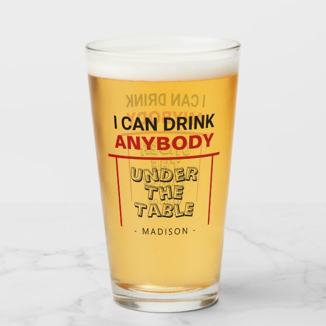 Funny custom name pint glass (Front Filled)