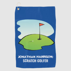 Funny Custom Name Scratch Golfer Modern Golf Towel
