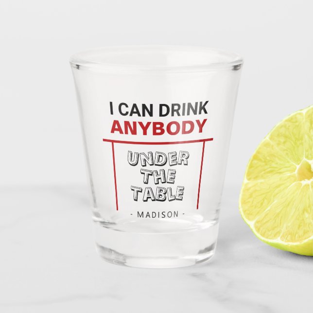 Funny custom name shot glass (Front)