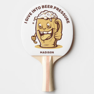 Funny Custom Name & Text Beer Ping Pong Paddle