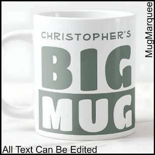 Funny Custom Name Text Two Tone Big Mug 009
