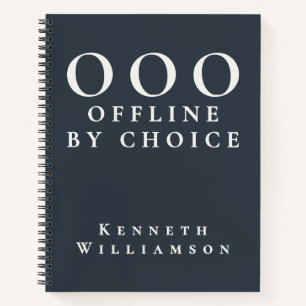 Funny Custom Navy Blue White OOO Minimalist Men Notebook