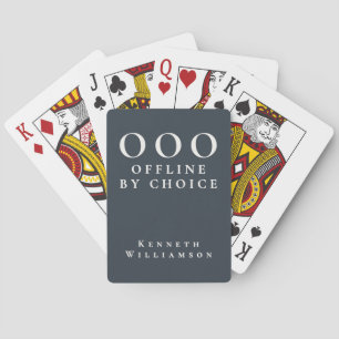 Funny Custom Navy Blue White OOO Minimalist Men Playing Cards