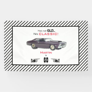 Funny Custom Not Old But Classic Car 60th Birthday Banner