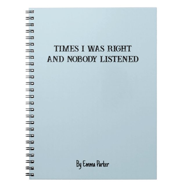 Funny Custom Notebook for Coworker/Student Gifts (Front)