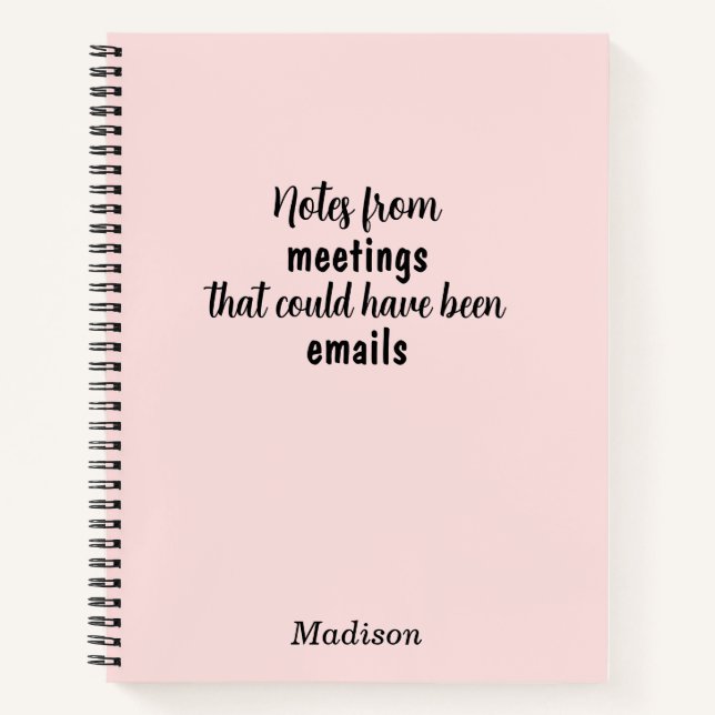 Funny Custom Notebook for Office Meeting Notes (Front)