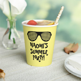 Funny custom paper cups for summer Birthday party