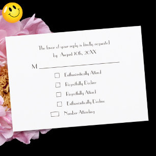 Funny Custom Party RSVP Reply Fun Invitation Card
