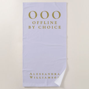 Funny Custom Pastel,Purple Gold OOO Minimalist Beach Towel