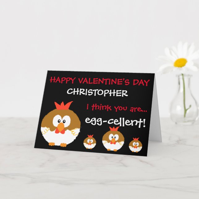 Funny Custom Personalised Chickens Valentines Day Card (Small Plant)