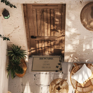 Funny Custom Pet Cat Dog Paws Modern Typography Doormat