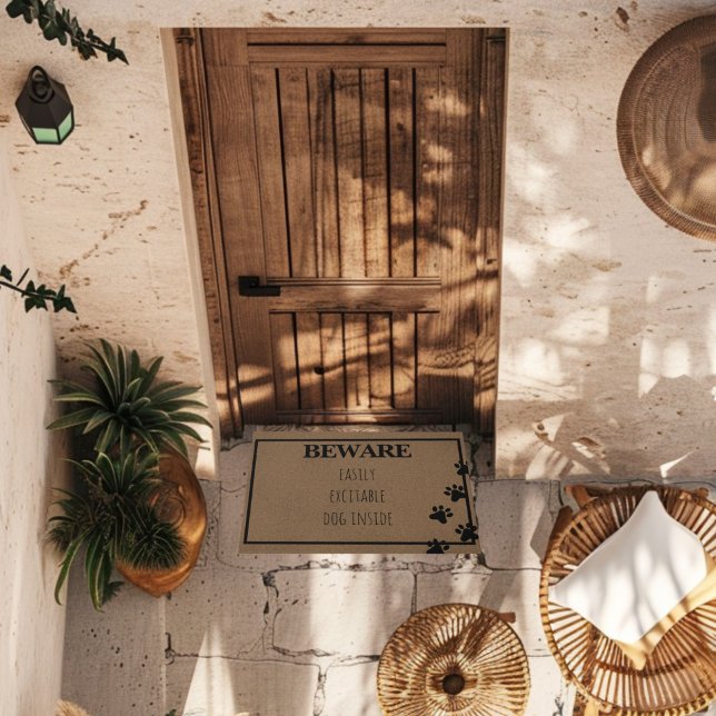 Funny Custom Pet Cat Dog Paws Modern Typography Doormat (Creator Uploaded)