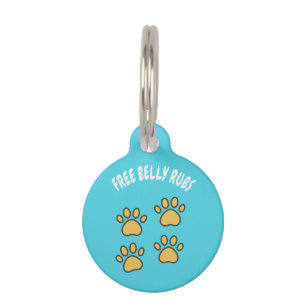 Funny Custom Pet ID Tag – “Free Belly Rubs”