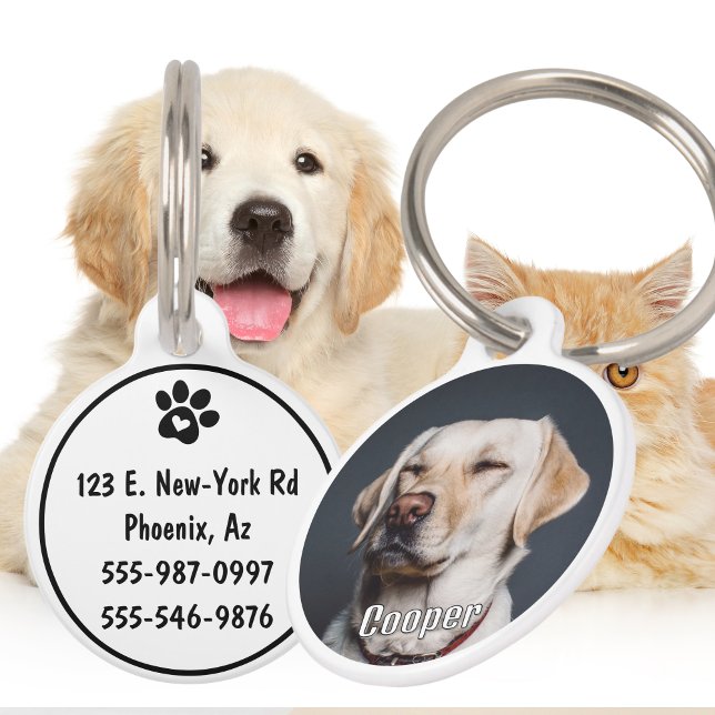 Funny Custom Pet ID Tag with Photo - Personalise  (Funny Custom Pet ID Tag with Photo - Personalize Dog Humor Style )