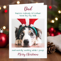 Funny Custom Pet Photo Dog Dad Merry Christmas