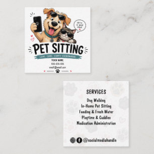 Funny Custom Pet Sitter Business Card