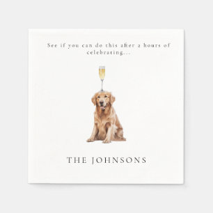 Funny Custom Pet with Champagne Wedding Napkin