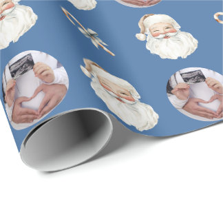 Funny Custom Photo Baby Announcement Christmas Wrapping Paper