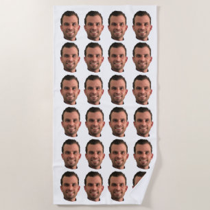 Funny Custom Photo Face Beach Towel Personalised 