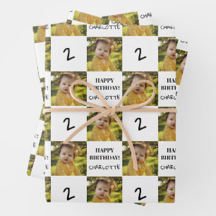 Funny Custom Photo Happy Birthday Age Kids Adults Wrapping Paper Sheet
