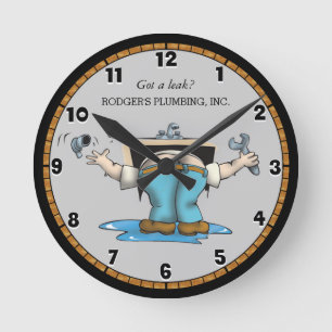 Funny Custom Plumbing  Large Clock