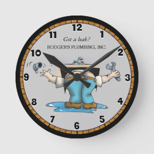 Funny Custom Plumbing  Large Clock