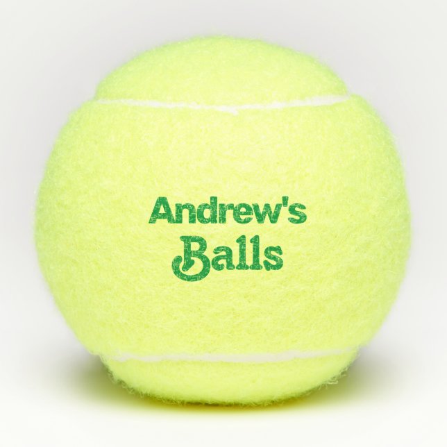 Funny Custom Printed Name  Tennis Balls (Front)